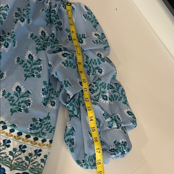 CeCe Blue Floral Blouse - Picture 6 of 6